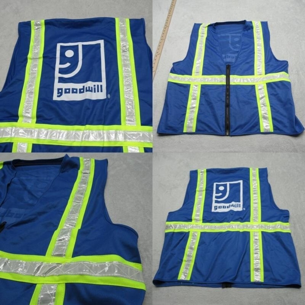 Goodwill Safety Vest Unisex XL Blue Reflective High Visibility Employee Uniform